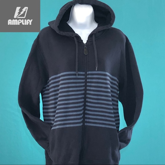 Amplify Other - Amplify Men's Hooded Sweatshirt Zip Up Large Blue